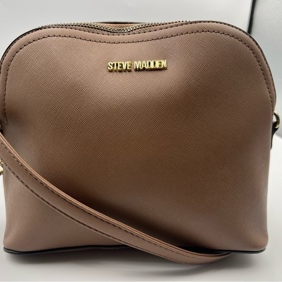 Steve Madden Crossbody Shoulder Handbag Purse Brown Bag Chain Accent - Picture 7 of 11